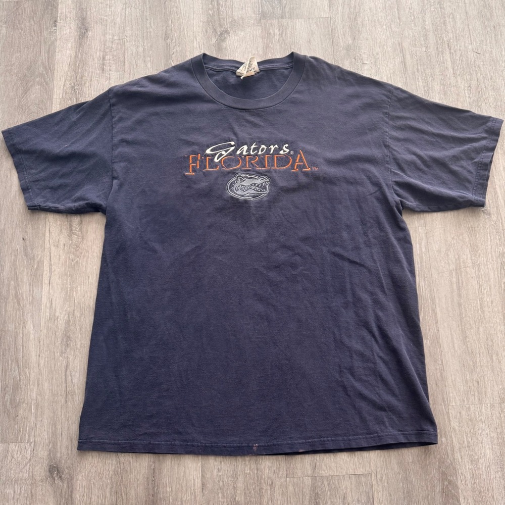 Lee Sport Florida Gators T-Shirt Mens XL Navy Blue Embroidered Logo Vintage